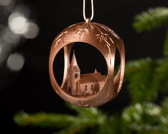 Christmas tree ball Christmas tree church copper ball handmade 6.5 cm Christmas 3D printing K9