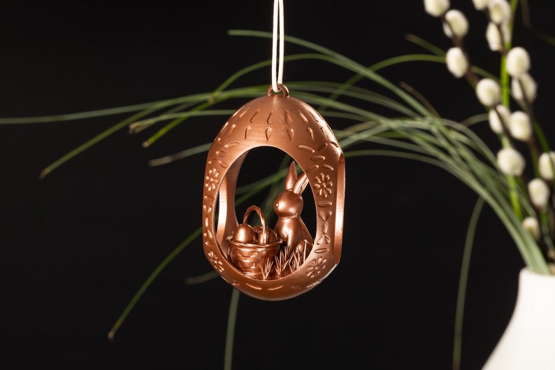 Easter egg Easter bunny Easter bush egg gold and various other colors handmade 6.5 cm Easter 3D printing Copper