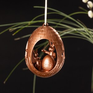 Easter egg bunny school Easter bush egg gold and various other colors handmade 6.5 cm Easter 3D printing Copper