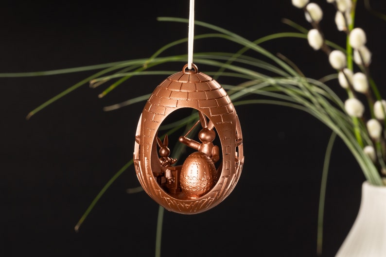 Easter egg bunny school Easter bush egg gold and various other colors handmade 6.5 cm Easter 3D printing Copper