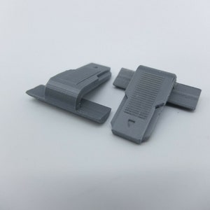 Akai GX 77 Scharnier Retaining clip Abdeckhaube 2 Stück Set 3D grau NEU