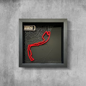 Lijst met kaart van het circuit van Monaco I muurkunst