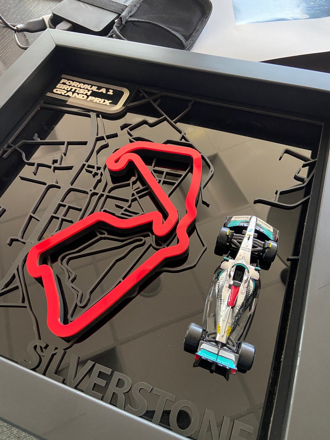 Silverstone Circuit Map and Formula 1 Car Frame - Etsy