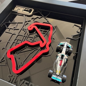 Circuitkaart Silverstone en F1-autolijst