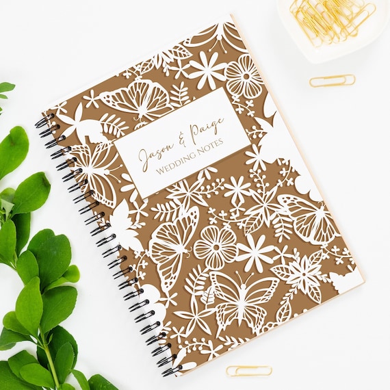 Personalized Laser Cut Kraft Design Wedding Notes Notebook Etsy