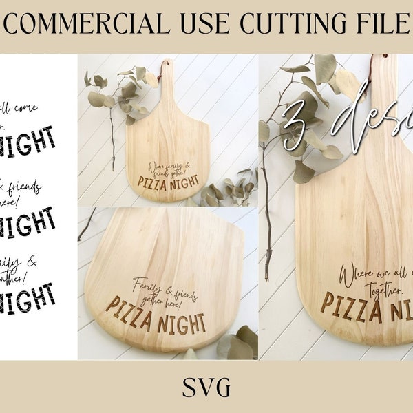 Pizza Night Pizza Peel Designs SVG | Tray SVG | Digital Download | Laser File | New House Gift | Hostess | Charcuterie Board