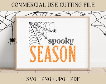 Spooky Season SVG | Halloween SVG, PNG | Herbst Zeichen geschnitten Datei | Digitaler Download | Printable, Cricut & Silhouette | Spinne