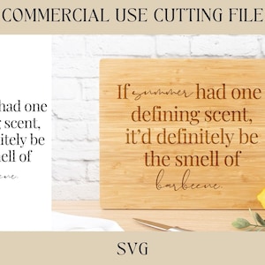 Summer Scent BBQ Cutting Board Designs SVG | Tray SVG | Digital Download | Laser File | New House | Housewarming | Hostess | Grill Board