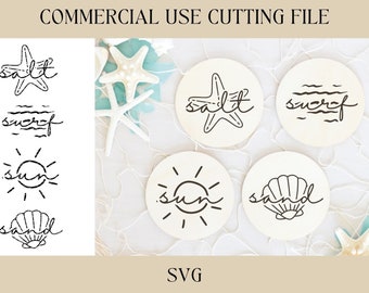 Salt Surf Sun Sand Coaster Designs SVG | Beach SVG | Digital Download | Laser File | Housewarming | Beach Lake House