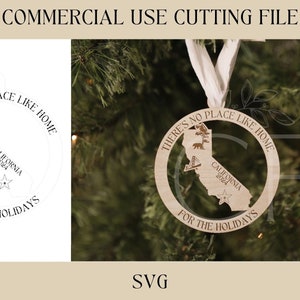 California State Christmas Ornaments SVG | Souvenir Gift SVG | Digital Download | Laser Ready File | Wood Acrylic Ornament