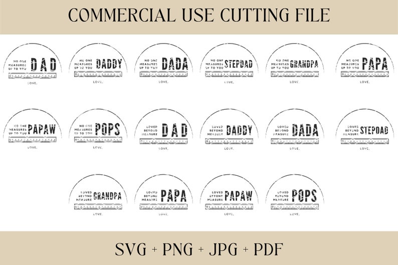 Fathers Day, Dad Ruler SVG | Loved Beyond Measure SVG, PNG | Digital ...