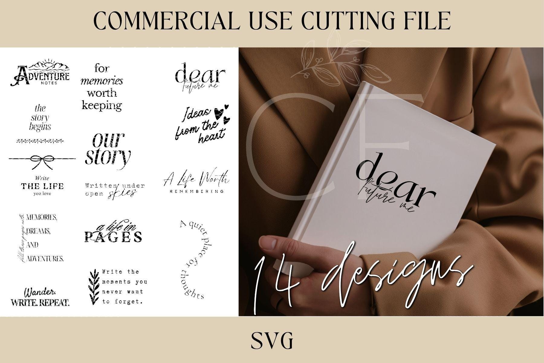 Journal Design Bundle SVG, Diary Design, Digital Download, Laser File ...