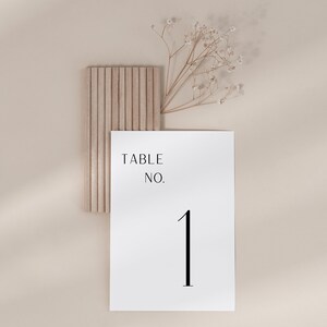 Minimalistische Tischnummer | Digitaler Download | Druckbar | Hochzeitstisch | Duschtisch | Sofort Download