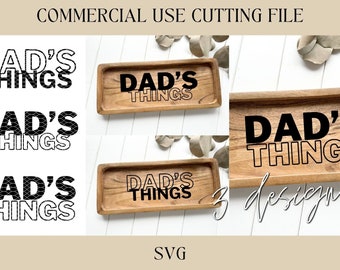 Dads Dinge 3er-Set Fangen Sie alle Tablett Designs SVG | Schlüsseltablett SVG | Digitaler Download | Laserdatei | Papa Geschenk | Einweihungsfeier | Gastgeberin