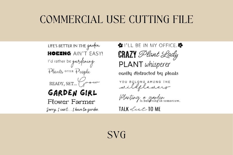Single Line Garten sagt SVG Pflanzenmarkierer Frühling SVG Garten-Datei Garten Schaufel Digitaler Download Laser-Datei Bild 2