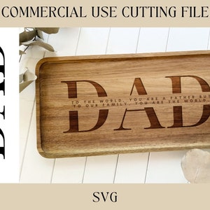Papá para el mundo, eres un padre. Bandeja para todo tipo de diseños SVG/Llavero/Descarga digital/Archivo láser/Día del Padre/Regalo para papá.