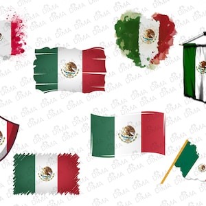 Mexico Flag Bundle (8), Mexico National Country Banner, Bandera de México, Escudo nacional de México, Mexico Flag in SVG DXF PNG