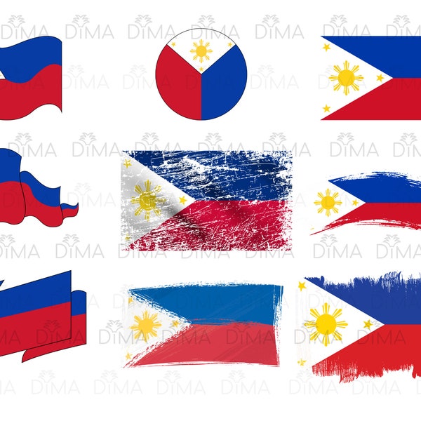 Philippines Flag Bundle (19), Philippines National Country Banner, Pilipinas Flag, Filipino Flag in svg dxf png eps