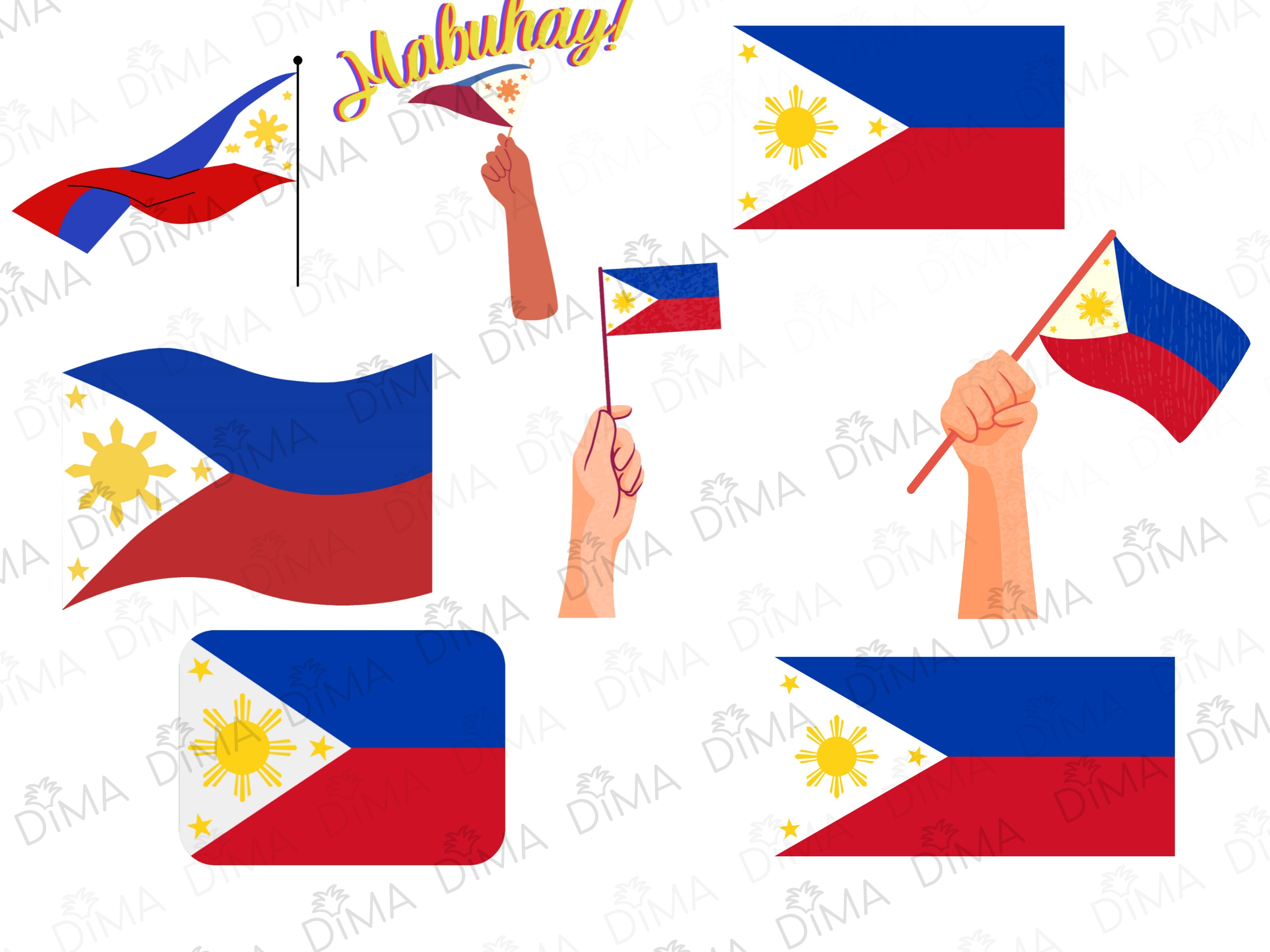 Philippines Flag Holding Bundle 8 Philippines National - Etsy