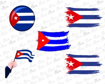 Cuba Flag Bundle (5), Cuba National Country Banner, Bandera de Cuba, Cuba Fidel Castro, Estrella Solitaria, Lone Star flag in SVG PNG DXF