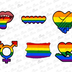 Paquete de bandera LGBT (6), bandera lesbiana, gay, bisexual y transgénero, bandera del arco iris, bandera del orgullo gay SVG DXF PNG