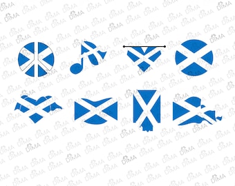 スコットランド国旗 スクリプト SVG PNG バンドル スコットランド国旗