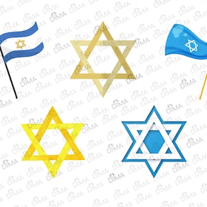 Vlag van Israël (5), Degel Yīsra, Davidster, Magen David, vlag van de staat Israël in svg, png dxf