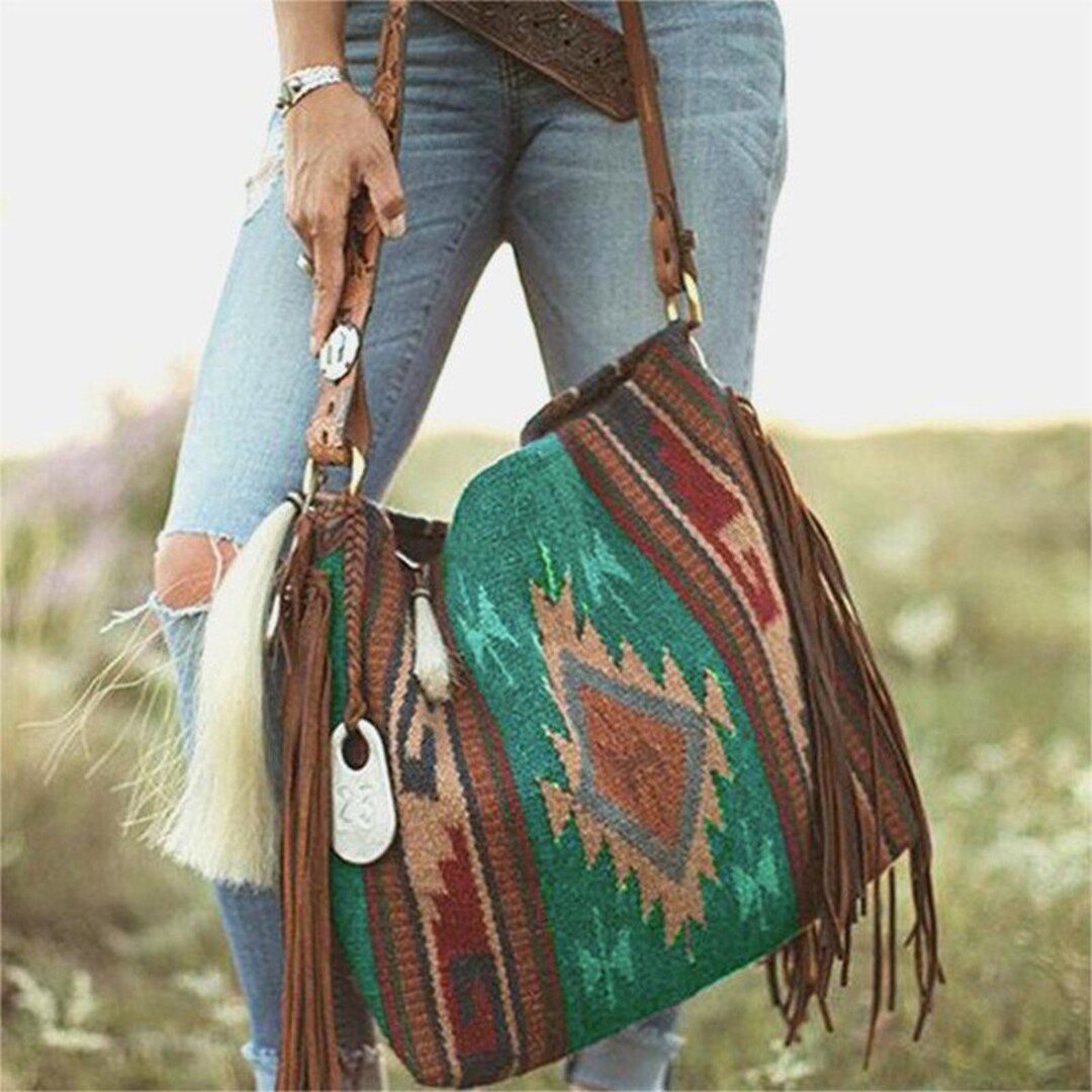 Vintage Shoulder Bags Vintage Bags Canvas Bags Woven Bags Tassel Bags Cotton Linen Bags