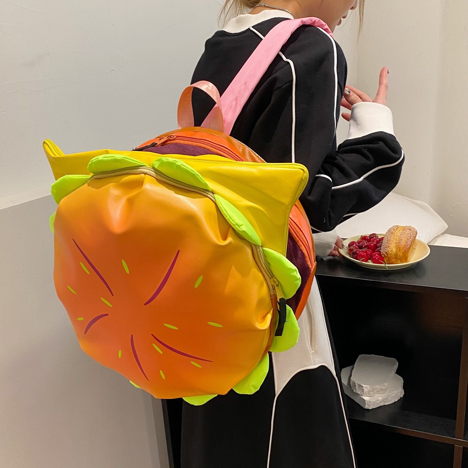 Creative Hamburger Backpack Hamburger Style Hanging Bag Etsy