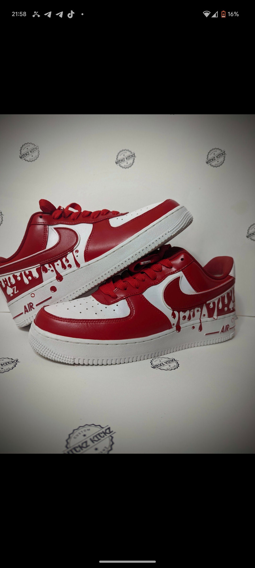 custom red drip af1