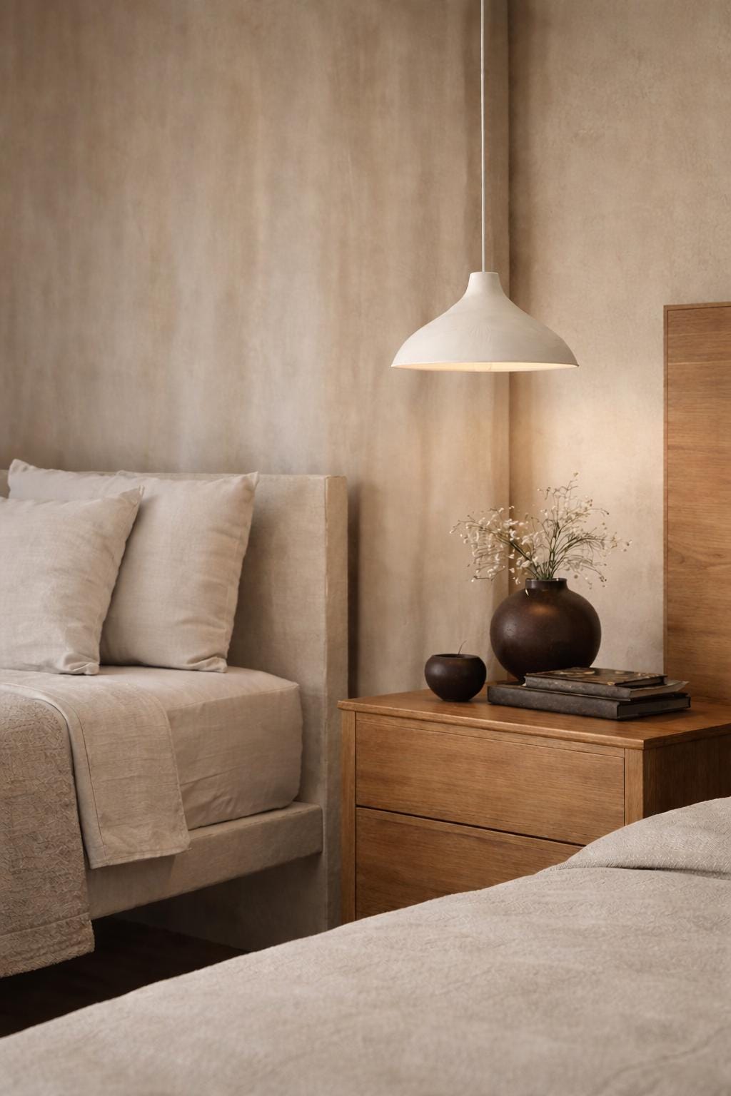 12 Inch Stoneware Pendant Light, Matte Glaze Ceramic Shade, Handmade Modern Dining Room Fixture