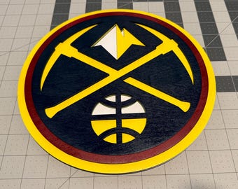 Layered Denver Nuggets 3D Wood Art 10"