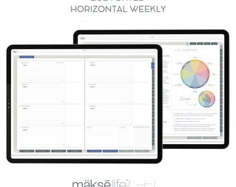MäksēLife 2024 Digital Goal-Setting + Horizontal Weekly Planner (Goodnotes Planner)