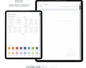 MäksēLife 2024 Digital Goal-Setting + Daily Planner (Goodnotes Planner)