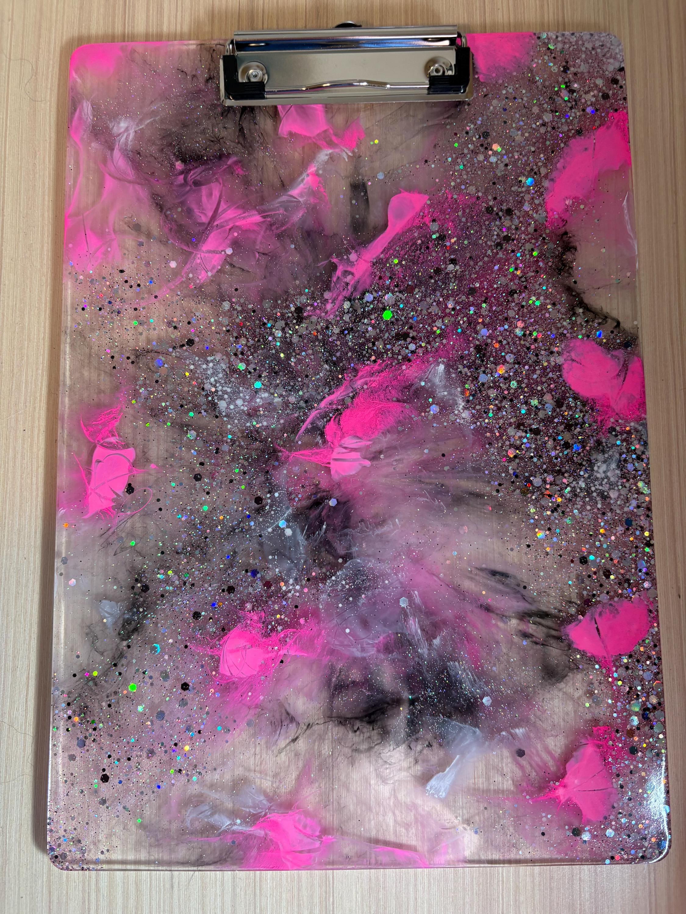 Stay Bold with Our Pink, Black, and White Clipboard