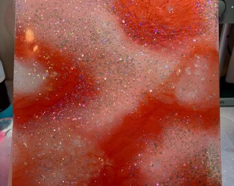 Radiant Coral Glitter Clipboard
