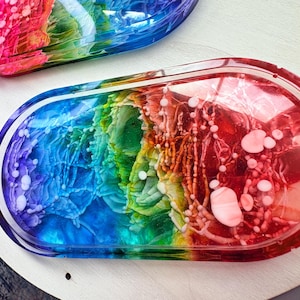 Vassoio portaoggetti in resina arcobaleno - rosso