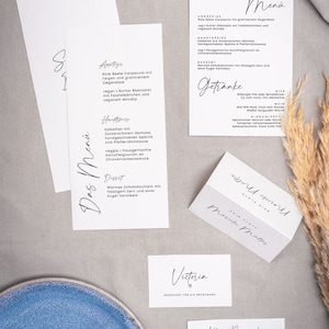 SARABI Tischdeko Set, digitale DIY Vorlage, Menükarte, Getränke, Hochzeitsmenü, Hochzeitsessen, personalisierbar, Sofort Download | Bundle