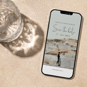 NALA Digitale Save the Date Einladung, DIY Vorlage, Hochzeit Kirche, per Whatsapp oder Email versenden, personalisierbar, Sofort Download