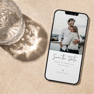 TIMON Digitale Save the Date Einladung, DIY Vorlage, Hochzeit Kirche, per Whatsapp oder Email versenden, personalisierbar, Sofort Download