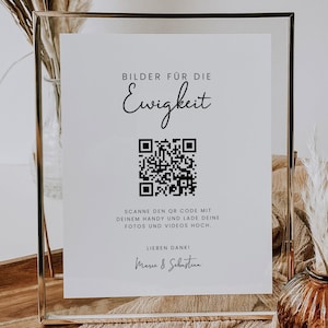 TIMON Affiche personnalisable QR code, modèle numérique diy, idée déco, table cadeau mariage, support QR code, PDF | A4, A5, 10 x 15 cm