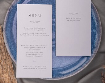 SIMBA Hochzeitsmenü Vorlage, minimalistisch, moderne Menükarte, Abendessen Menü Hochzeit, Tischdekoration, Gästemenü, digital download, diy