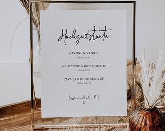 TIMON Personalizable Wedding Cake Poster, Digital DIY Template, Decoration Idea, Filling Tiered Cake Wedding, PDF | A4, A5, 10 x 15 cm