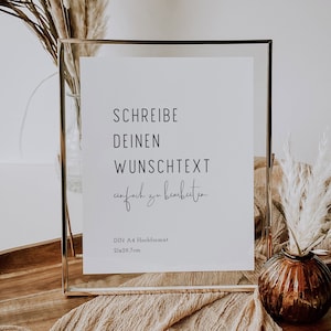 NALA Personalisierbares Poster, digitale DIY Vorlage, Layout selbst gestalten, Hochzeit, Baby Shower, PDF selbst drucken | A4, A5, 10x15cm
