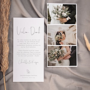 Carte de remerciement NALA avec photos, modèle de bricolage numérique, carte de remerciement de mariage, personnalisable, téléchargement instantané, PDF | 10 x 21 cm de haut