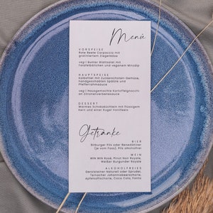 SARABI Menü- und Getränkekarte, digitale DIY Vorlage, Bar Karte Getränke, Abendessen Tischdekoration Hochzeit, personalisierbar | 2 Formate