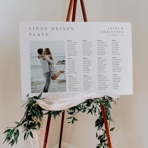 Pianta dei posti a sedere SIMBA per matrimonio con foto, modello digitale fai-da-te, pianta dei posti a sedere per gli ospiti, pianta del tavolo PDF, personalizzabile, download immediato | DIN A1+A2