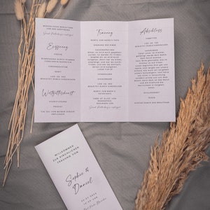 SARABI Kirchenheft Trauung, digitale DIY Vorlage, Gottesdienst, kirchliche Trauungsfeier, Hochzeit, Sofort Download | DIN A4 Wickelfalz
