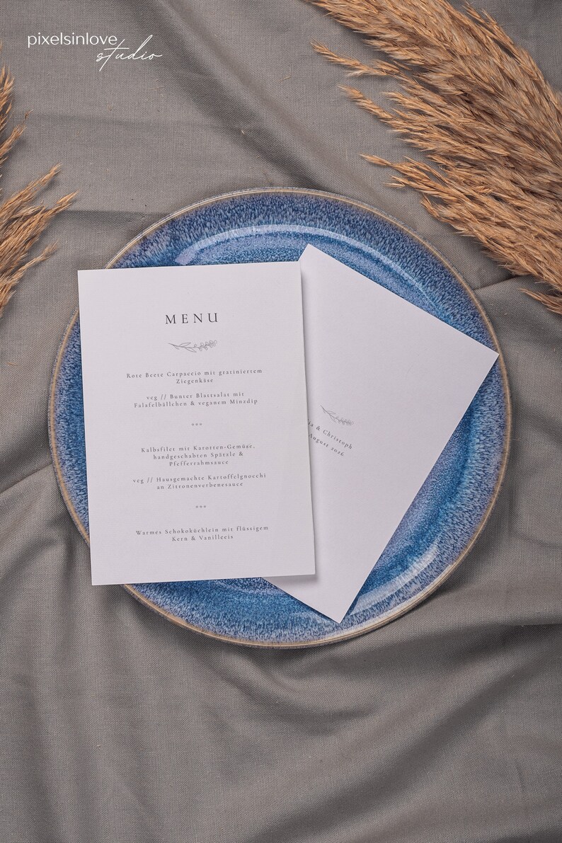 SIMBA Menu Card, Digital DIY Template, Wedding Place Card, Dinner Table ...