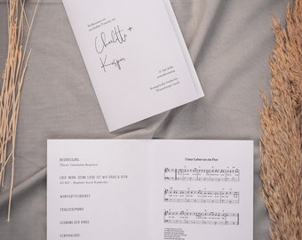 Clean Script Edit – Kirchenheft Trauung, digitale DIY Vorlage, Gottesdienst, kirchliche Hochzeit, freie Trauung, Sofort Download | DIN A5